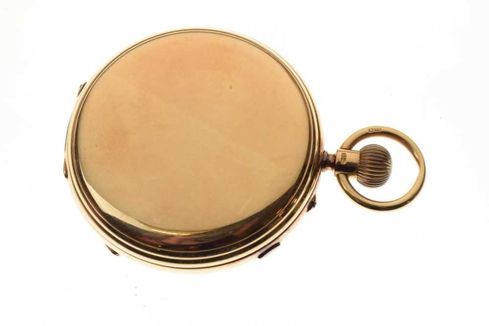 Thomas Russell & Son, an 18ct gold full hunter chronograph pocket watch, Chester 1904 - Image 5 of 10