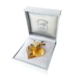 Lalique, a citrine-coloured glass heart pendant