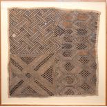 Oak framed textile panel, probably Kuba