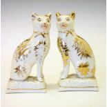 Pair of late 19th Century Staffordshire cats