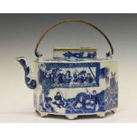 19th Century Japanese blue and white octagonal teapot and cover