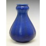 Pilkington's Royal Lancastrian blue glaze gourd vase