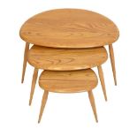 Ercol nest of three 'Pebble' tables