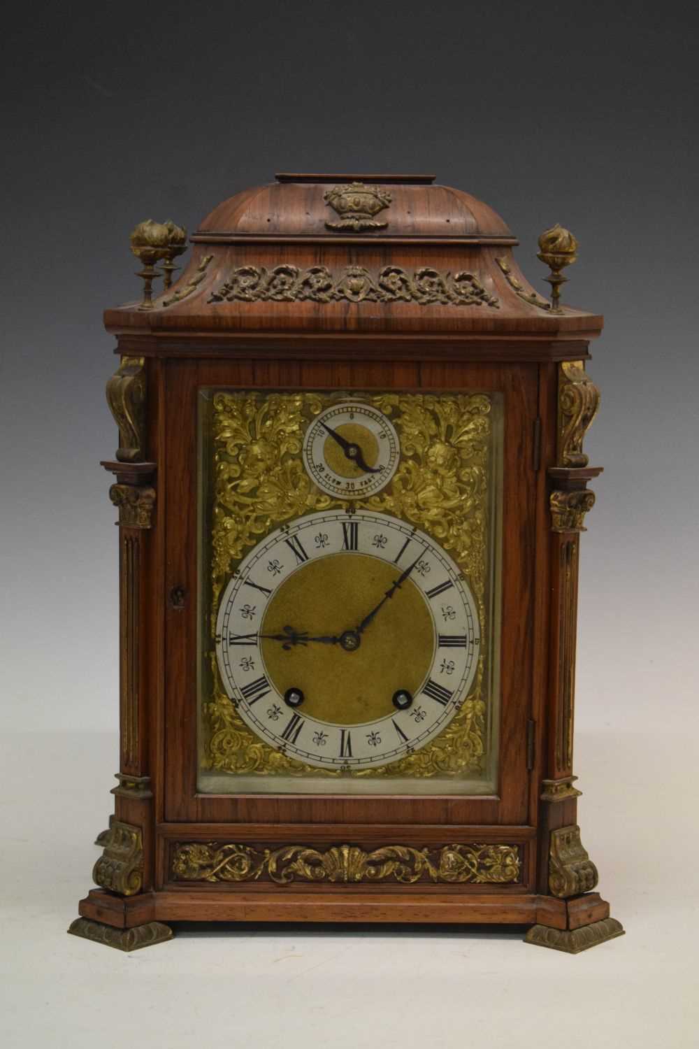 Lenzkirch - German rosewood-cased bracket clock circa 1900