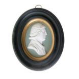 Wedgwood green jasper dip porcelain portrait medallion - Marquess of Stafford