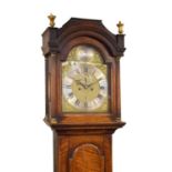George III oak-cased 8-day brass dial longcase clock, Thomas Church of Norwich