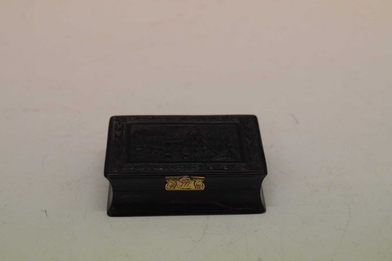 19th Century French pressed tortoiseshell snuff box - Image 4 of 4