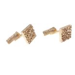 Pair of 9ct gold 'Brutalist' cufflinks