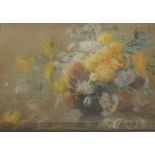 English School early 20th Century - Pastel on paper - Still life with chrysanthemums