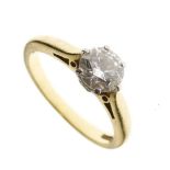 Diamond single stone 18ct gold ring