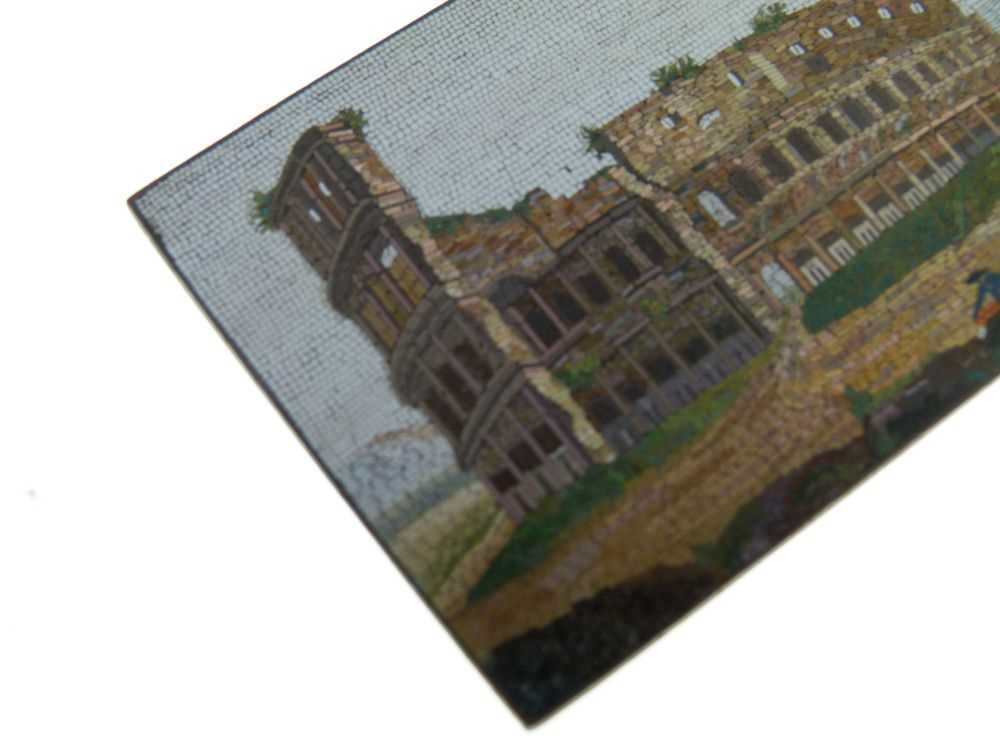 19th Century Italian 'Grand Tour' souvenir micromosaic panel - Image 2 of 7