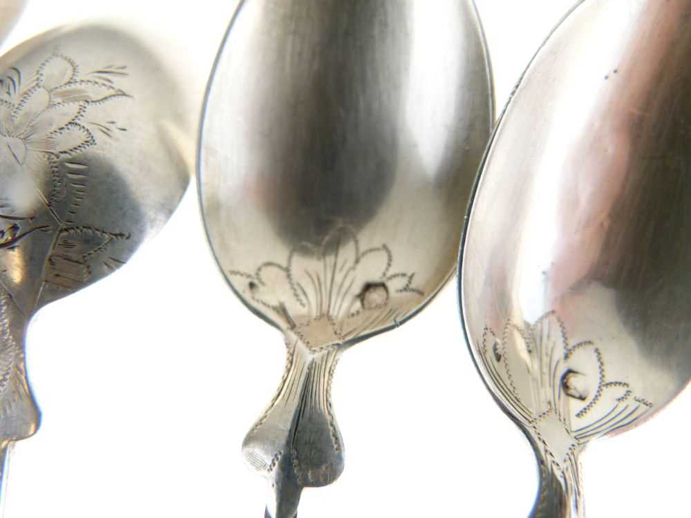 Set of ten late 19th Century French provincial silver teaspoons - Image 8 of 9
