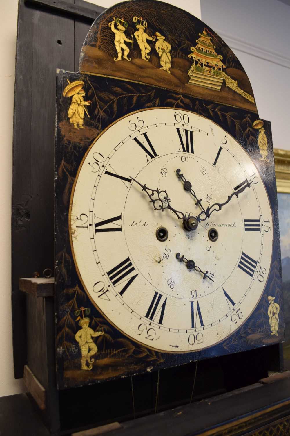 Scottish Interest - George III black-lacquered chinoiserie 8-day longcase clock - Image 4 of 12