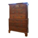 19th Century mahogany chest-on-chest