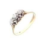 18ct gold diamond three-stone ring