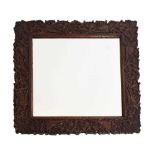 Carved hardwood wall mirror