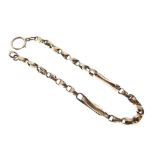 Unmarked yellow metal watch chain/bracelet