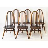 Ercol - Set of six elm Windsor dining chairs