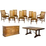 C.1990s teak dining suite