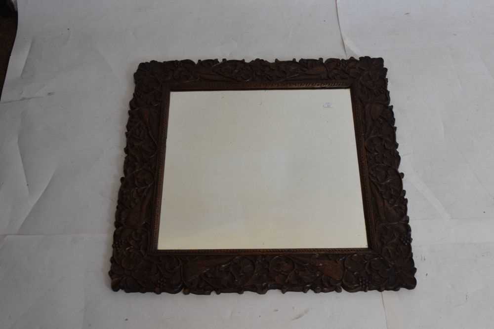 Carved hardwood wall mirror - Image 2 of 6