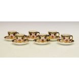 Six Royal Crown Derby pattern 3788 cups and saucers