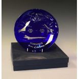 Concorde 'Queen of the Skies' Bristol Blue glass limited edition plate