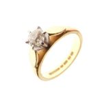 Single stone diamond ring