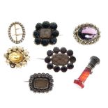 Small group of mainly 19th Century mourning jewellery