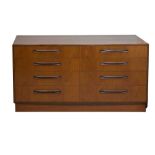 G-Plan style teak bank of eight drawers