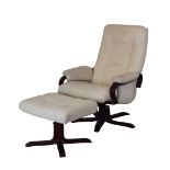 Ekornes 'Stressless' swivel easy chair and footstool