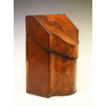 George III serpentine fronted inlaid mahogany box