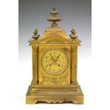 Late 19th Century French gilt brass mantel clock