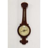 Victorian mahogany wheel or 'Banjo' barometer