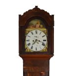 19th Century mahogany-cased eight day painted dial longcase clock