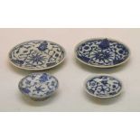 Four pieces of Chinese Provincial blue and white porcelain