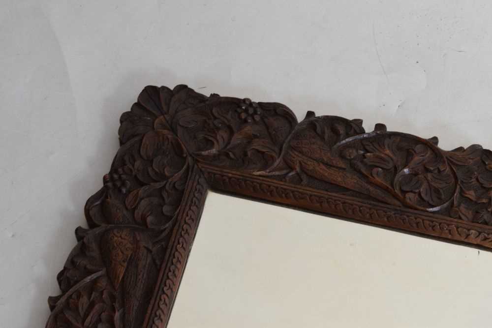 Carved hardwood wall mirror - Image 3 of 6