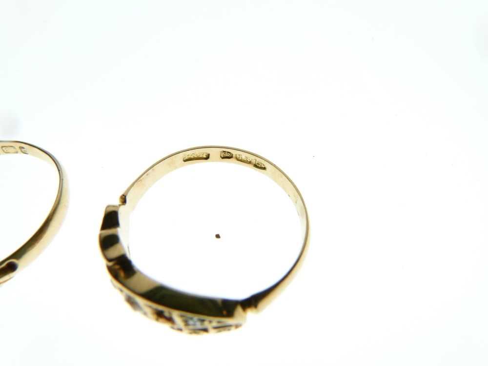 18ct gold five-stone diamond ring, and another 18ct gold diamond ring - Image 4 of 6