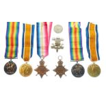 Two First World War medal trios