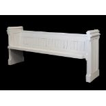 White painted church pew