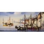 Jorge Aguilas - Oil on canvas - 'Fisherman's Wharf'