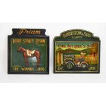 Two reproduction advertising signs