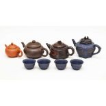 Group of Chinese Yixing ware teapots