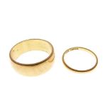 Two 22ct gold wedding bands