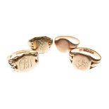 Four gold signet rings