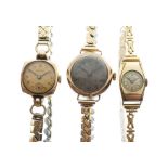 Two ladies vintage 9ct gold-cased wristwatches