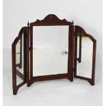 Early 20th Century mahogany triptych mirror