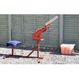 Farey mechanical clay pigeon double launcher shooting trap together with a quantity of clays