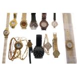 Lady's gold watch, and two fashion watches