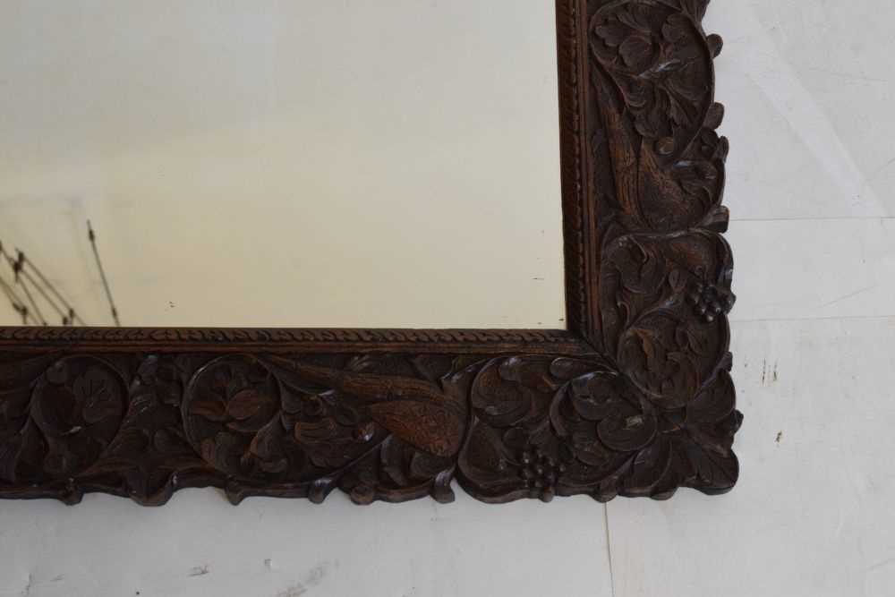 Carved hardwood wall mirror - Image 4 of 6