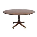 Mahogany inlaid oval tilt-top table